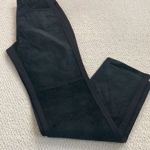 Absolu Paris Black Leather Suede Pants Size 2